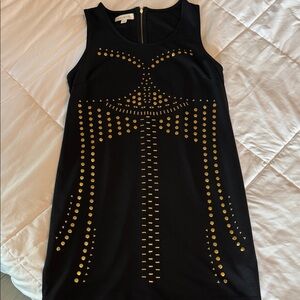 Nicki Minaj Black Dress with Gold Accents